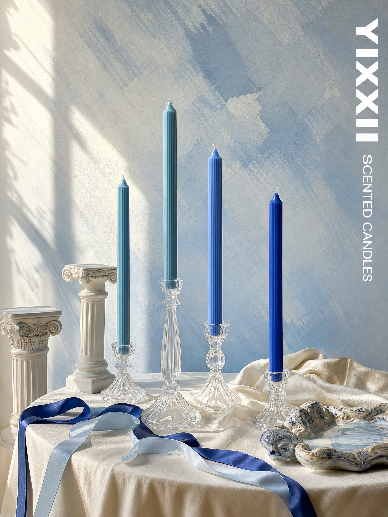 Home Fragrance No 4 - 4-pcs Roman Column Long Aromatherapy Candle