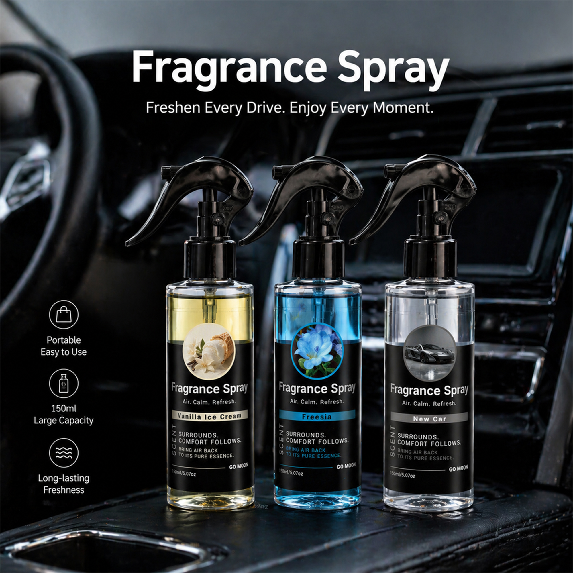 Home Fragrance Room Spray - Flower Fruit Scent Car Fragrance Spray,