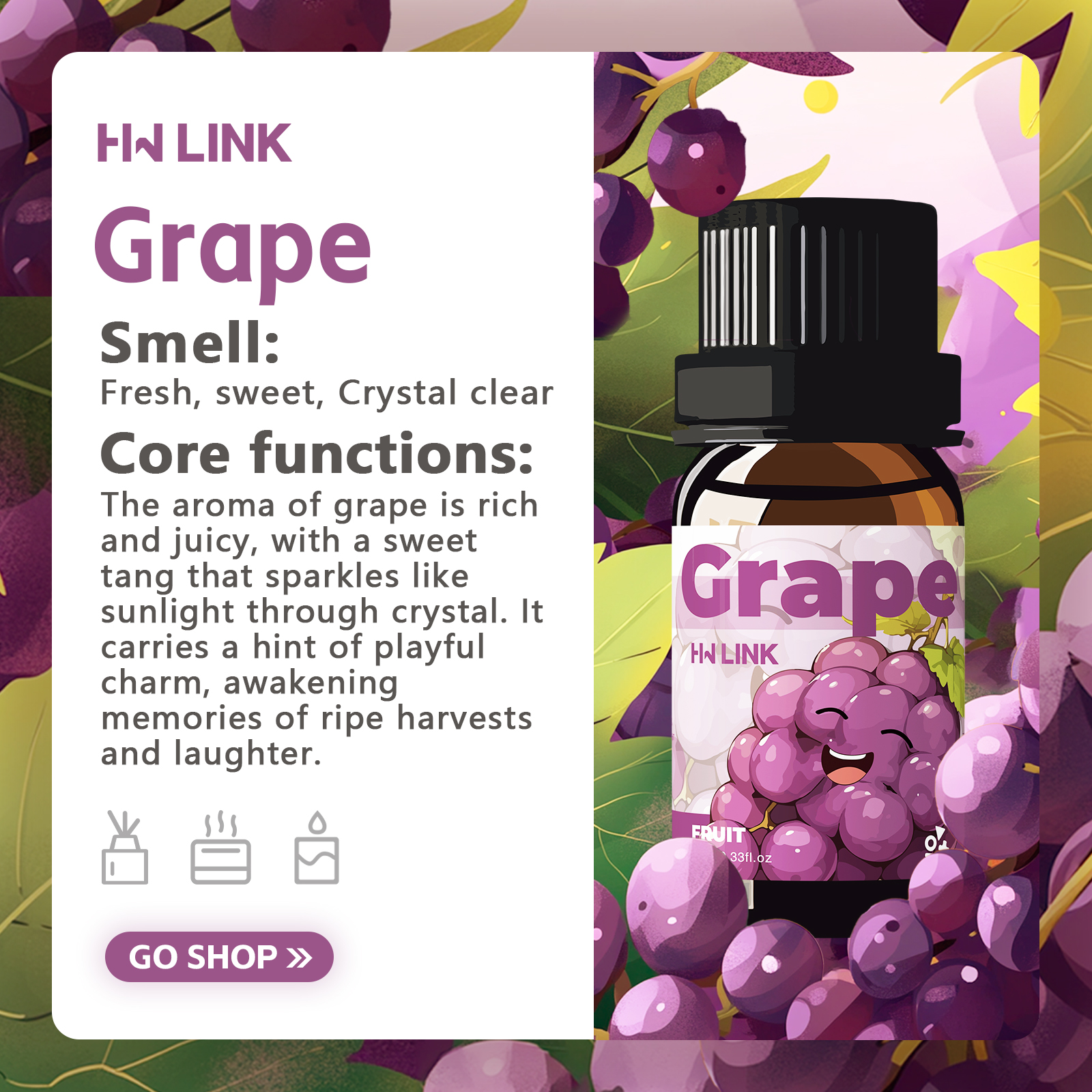 Grape Essential Oil 10ml  Grap – Home Fragrance Diffuser recenzja i cena